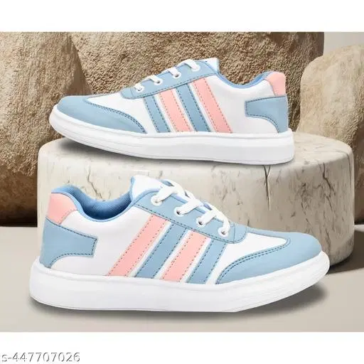 Sneakers for Kids (Blue & White, 7-7.5 Years)