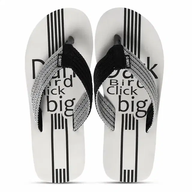 G-Best Slippers for Men (Grey & Black, 8)