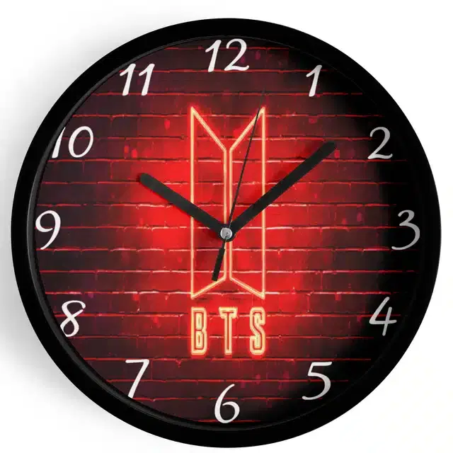 HD Printed Plastic Wall Clock, Multicolor, 10x10 Inches