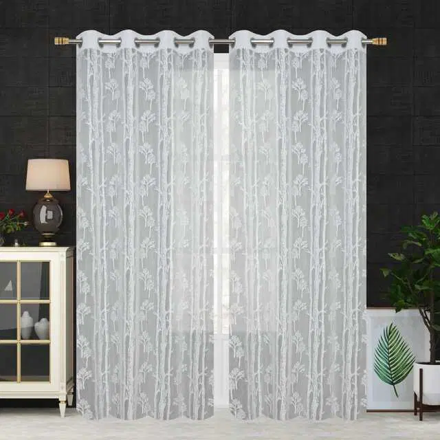 Homefab Polyester Curtains, White, 9 Feet, HF-260