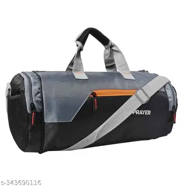 Polyester Duffel Bag, Black & Grey