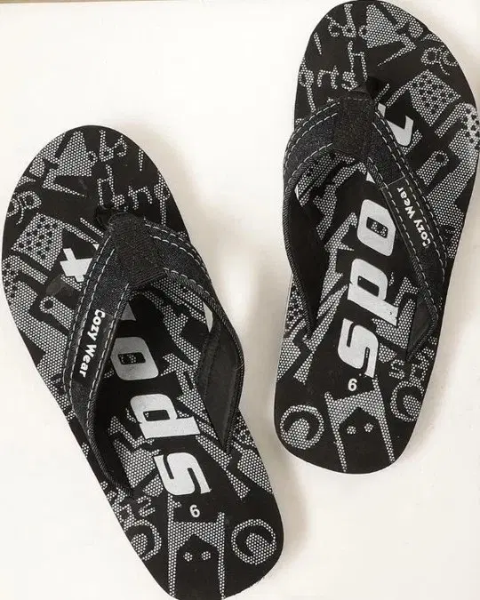 Cozy Wear Slippers For Men (Black, 7)