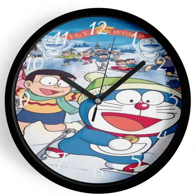 Doraemon Analog Wall Clock, Multicolor, 7 Inches