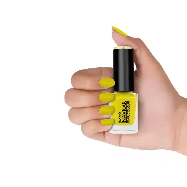 Namo Navkar Nail Polish for Women, Yellow, 10 ml