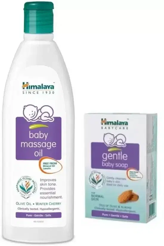 Himalaya Baby Massage Oil 200 ml + 75 g gentle baby soap