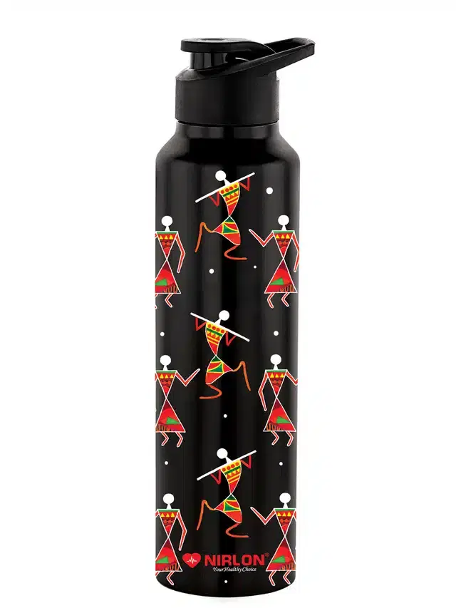 Stainless Steel Insulated Single Wall Water Bottle, Black, 1000 ml