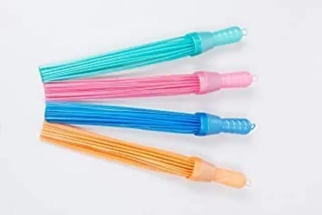 Plastic Brooms Bathroom & Home Floor Cleaning, Multicolor, Pack of 4