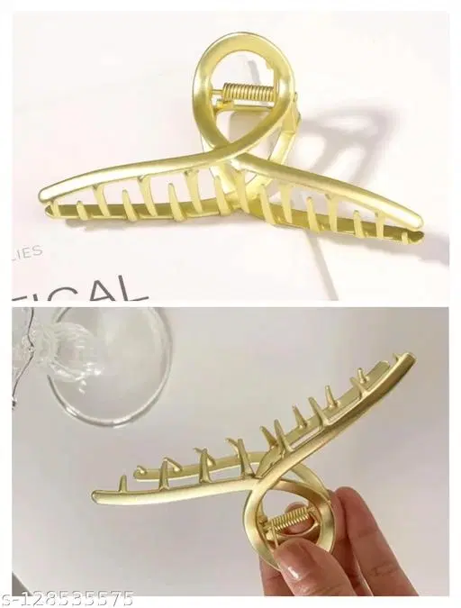 Metal Hair Clutcher for Women & Girls, Pack of 2 (Multicolor)