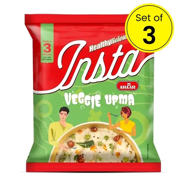 Insta Ahaar Veggie Upma 60 g (Pack of 3)