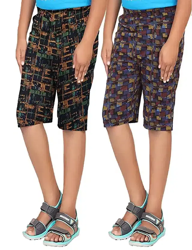 Shorts for Boys, Pack of 2 (Multicolor, 8-9 Years)