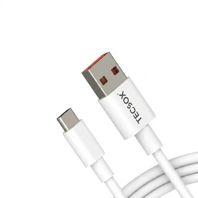 TecSox 6a Type C Charging Cable 1 Mtr Length, white