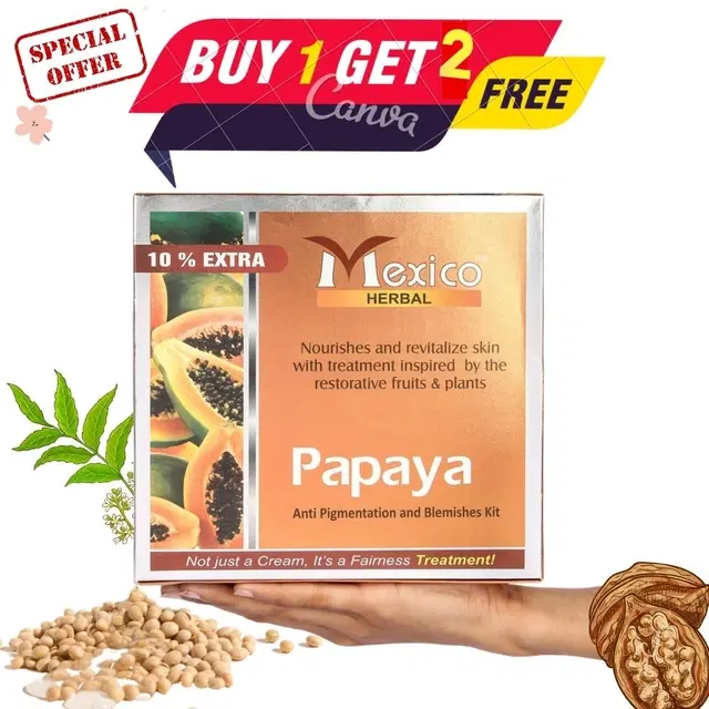 Maxico Herbal Payaya Facial Kit, Pack of 3
