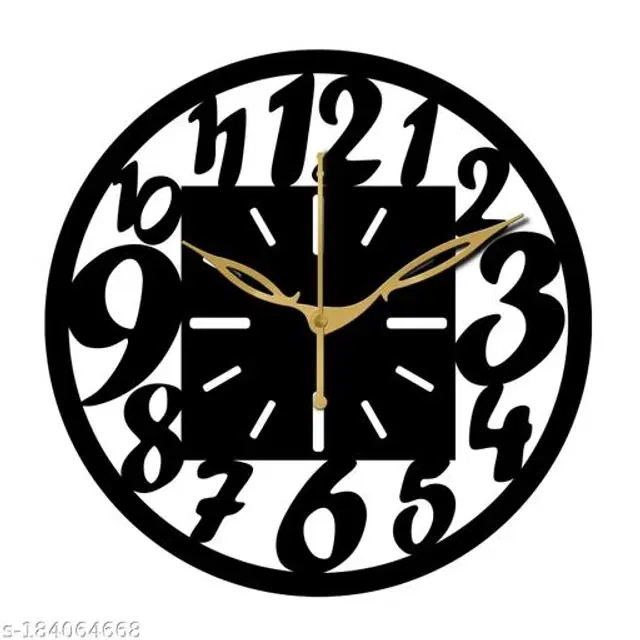 Wooden Wall Clock, Black