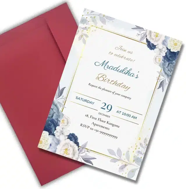 Birthday Party Greetings with Envelope, Multicolor