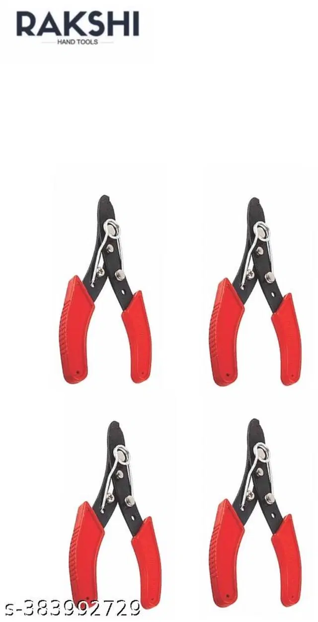 Stainless Steel Wire Cutter, Silver & Red, Pack of 4