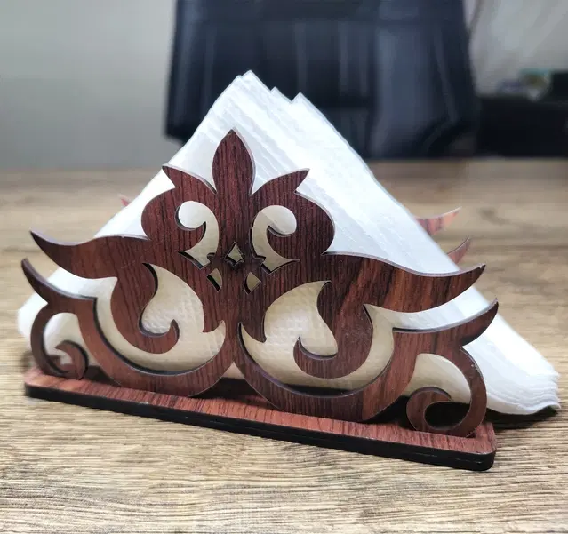 Wooden Tissue Paper Holder, Multicolor