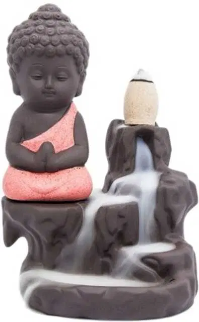 Buddha Smoke Founatin Insence Holder Stick For Home & Temple, Pack Of 1, Pink, RS-004