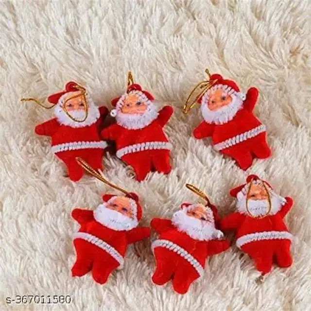 Christmas Decoration Santa Idols, Red & White, Pack of 12