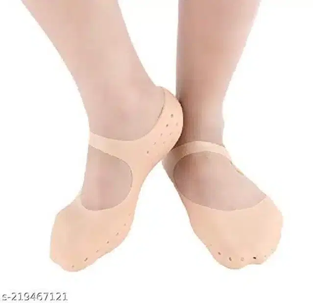 Moisturizing Silicon Gel Socks, Beige