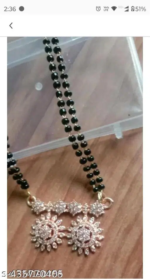 Gold Single Strand Mangalsutra for Women (Free Size)