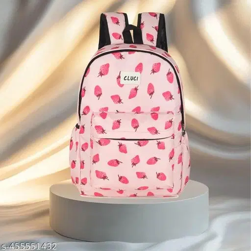 Fabric Backpack Bag, Pink