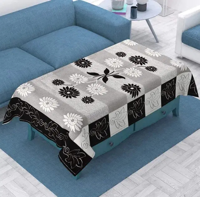 BALLEY table cover Cotton 4 seater, 40 X 60 Inches rectangle shape under 200 Black Colour Table Cloths