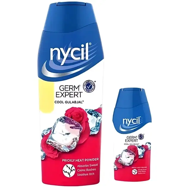 Nycil Cool Gulabjal Prickly Heat Talcum Powder 150 g + Nycil Cool Gulabjal Powder 60 g Free