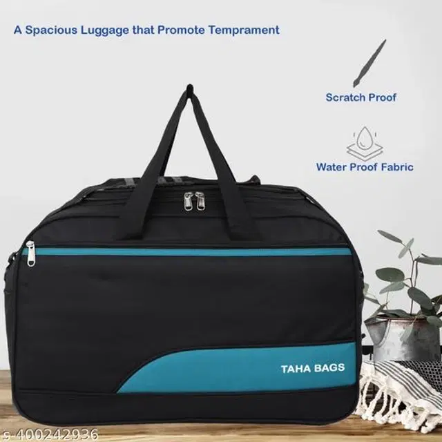Polyester Duffel Bags, Black & Blue
