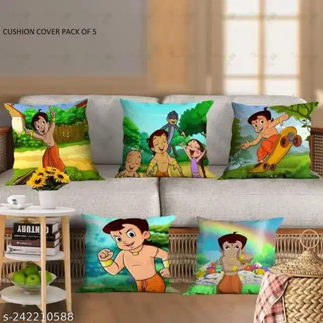 Cushion Cover for Home, Multicolor, 16x16 inches, Pack of 5