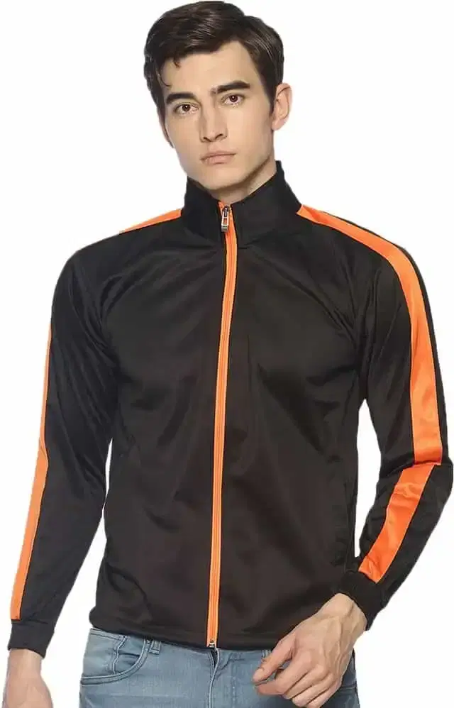 HPS Sports Full Sleeve Colorblock mens Jacket (Black, M) (HP0263)