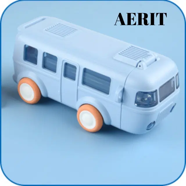 Plastic Bus Shape Sipper Bottle for Kids, Multicolor (1000 ml)