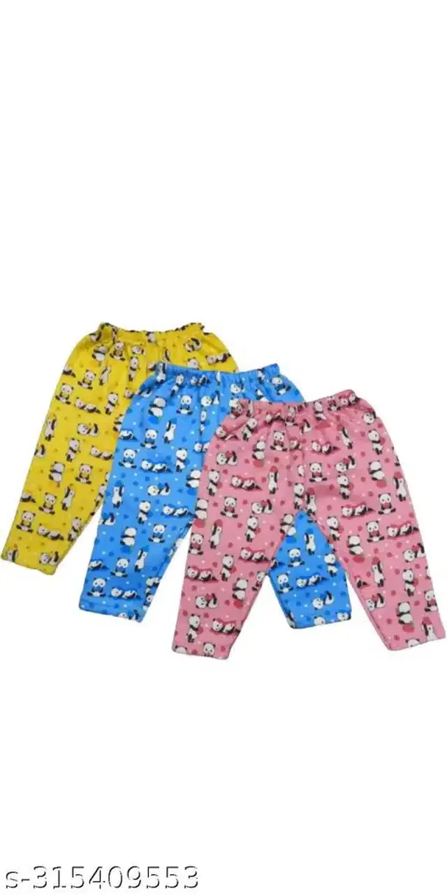 Woolen Pyjama for Kids, Pack of 3 (Multicolor, 0-3 Months)