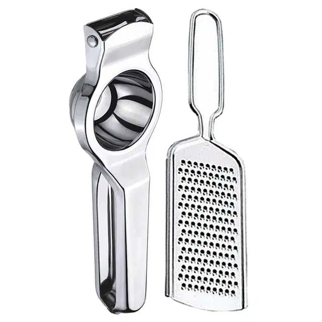 Oc9 Stainless Steel Lemon Squeezer & Cheese Grater Kitchen Tool Set (O-3)