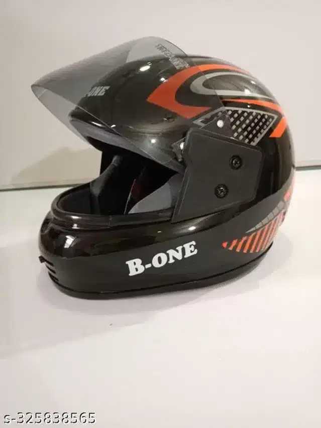 Full Face Helmet for Men & Women, Black & Orange