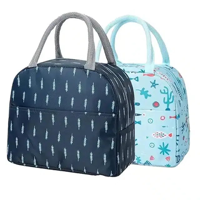 Polyester Printed Lunch Bags, Multicolor, Pack of 2