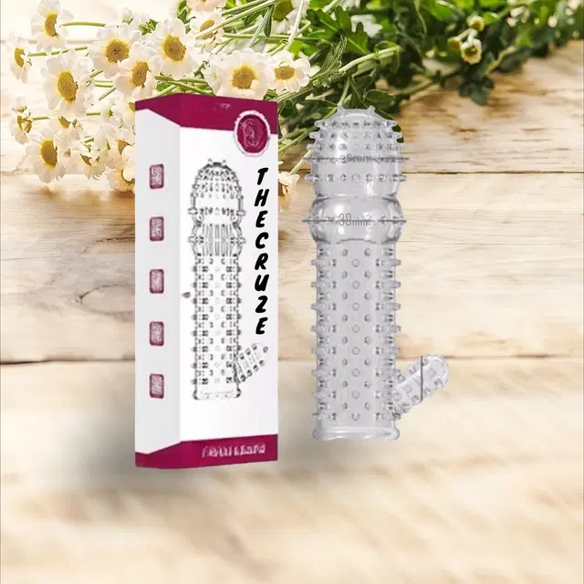 A R Silicone Crystal Dotted Condom for Men, Transparent