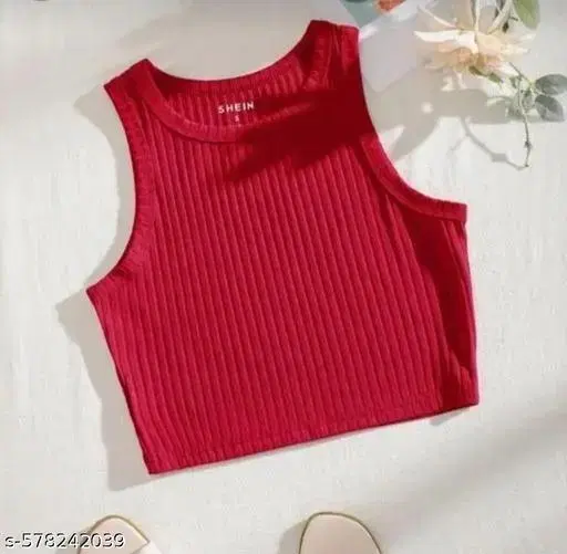 Hosiery Cotton Solid Top for Girls, Red (6-12 Months)
