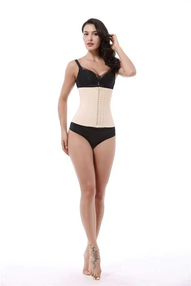 Air Breath Tummy Grip Belt Waist Trainer Trimmer and Slimming Corset 3 Hooks Girdle with Wire Support (S28)