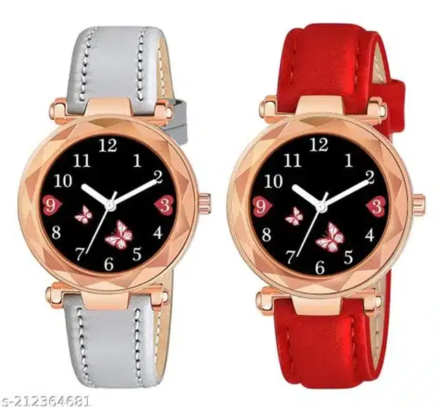 Analog Watch for Women, Pack of 2 (Multicolor)