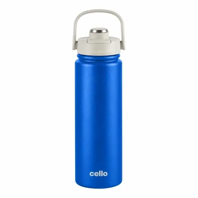 Cello Duro Metro Stainless Steel Bottle, 800 ml, Blue | Pack Of 1 | Leak-Proof Cap | Rust-Free Stainless Steel