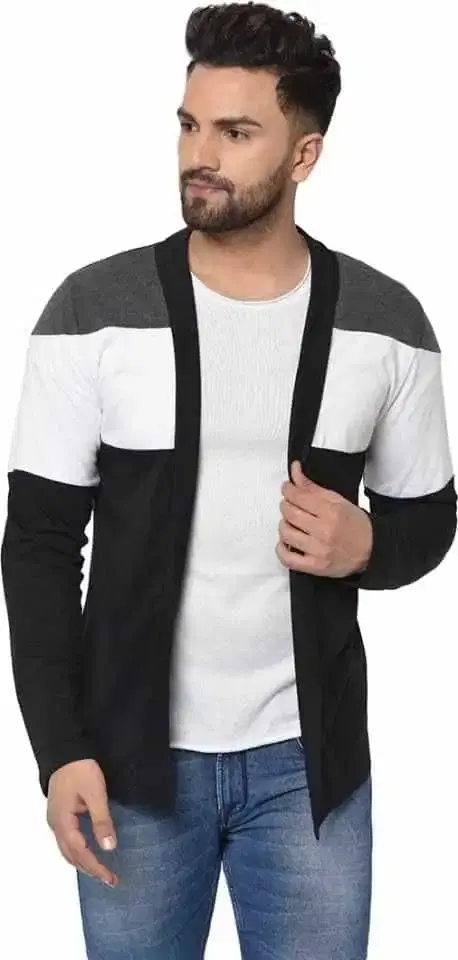Glito Mens Attractive Cotton Full Sleeves hooded Cardigan (Grey, L)