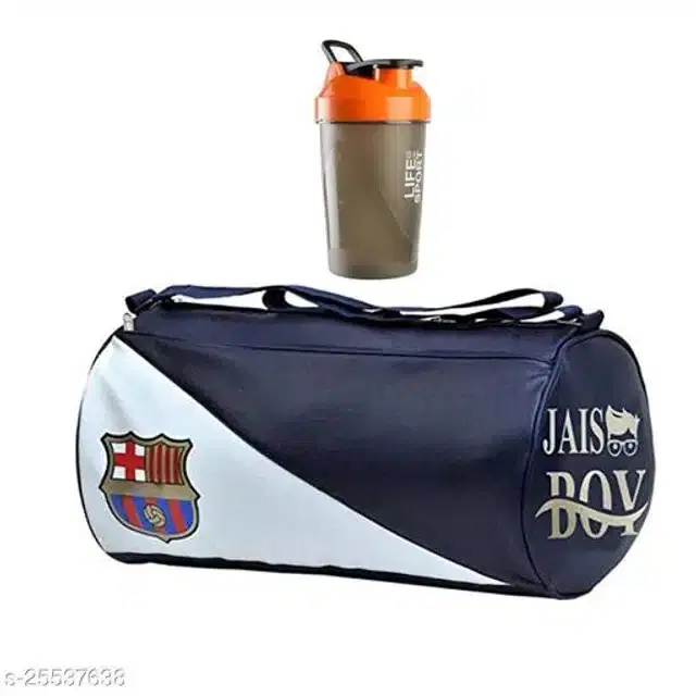 Combo of Gym Bag with Shaker Bottle, 500 ml, Multicolor, Set of 2
