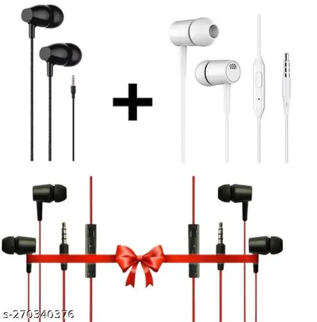 Premium 3.5 mm Jack Wired Earphones, Multicolor, Pack of 4