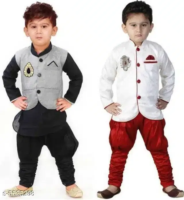 Sherwanis for Boys, Pack of 2 (Multicolor, 1-2 Years)