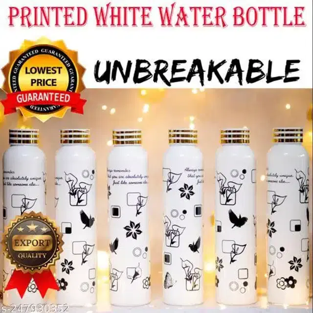 Plastic Water Bottles, Multicolor, 1000 ml, Pack of 6