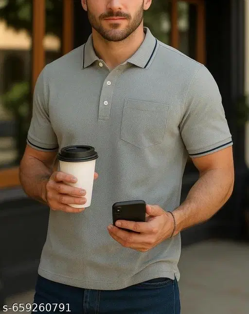 Cotton Blend Printed T-shirt for men, Grey (3XL)