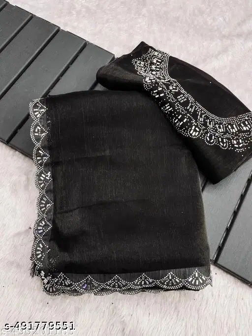 Jimmy Choo Embellished Saree For Women, Black