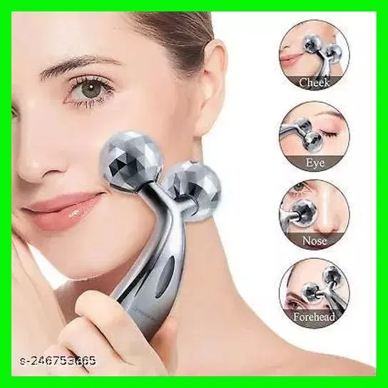 3D Face Massage Roller, Silver