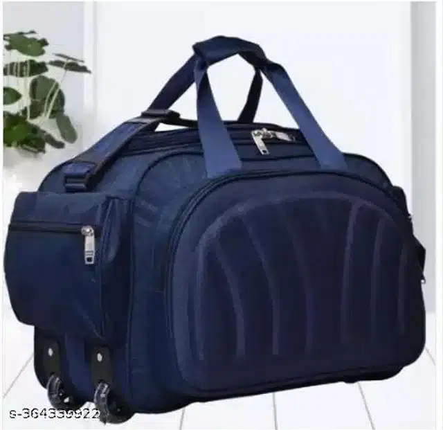 Nylon Duffel Bag, Navy Blue, 55 L