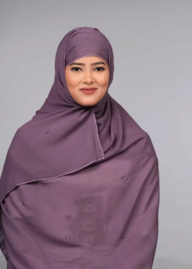 Chiffon HIjab for Women (Purple, Free Size)